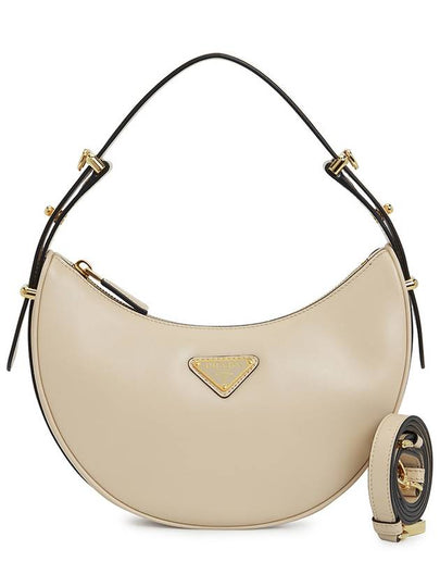 Arque Leather Shoulder Bag Travertine - PRADA - BALAAN 2