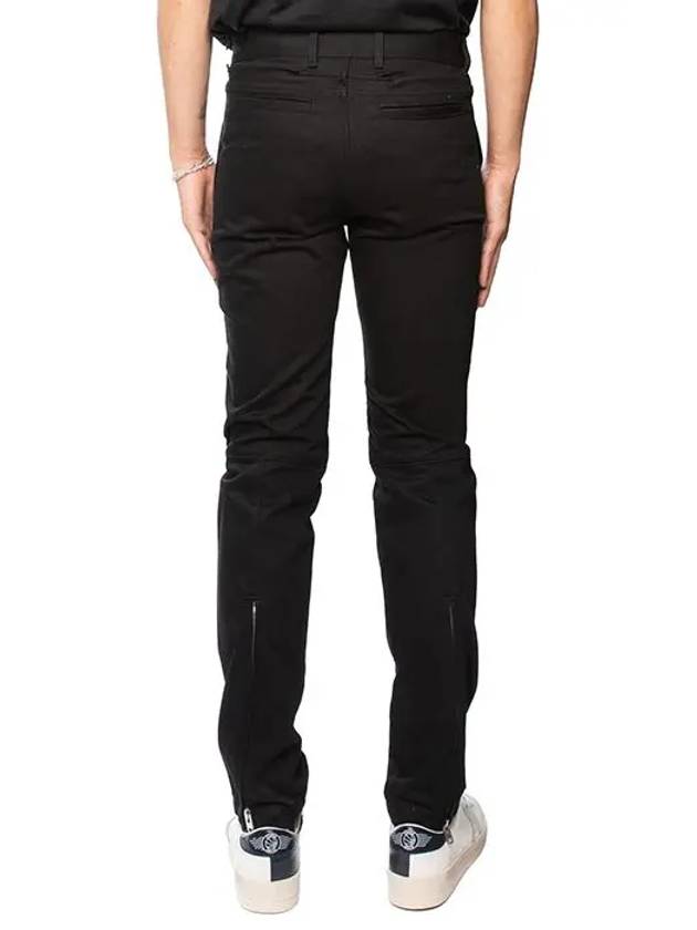 Diagonal leather zipper detail black jeans 0908469001 - GIVENCHY - BALAAN 5