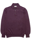 men s polo knit burgundy - BRUNELLO CUCINELLI - BALAAN 1