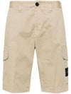 Compass Badge Cargo Shorts Beige - STONE ISLAND - BALAAN 1