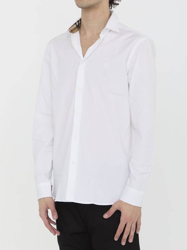 Plain Cotton Long Sleeve Shirt White - BURBERRY - BALAAN 3