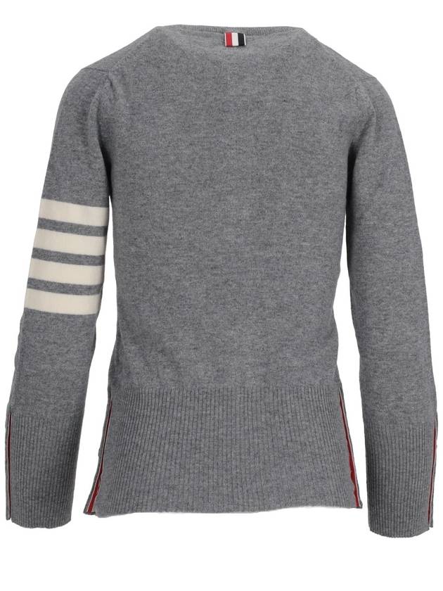 CLASSIC CREWNECK CARDIGAN W/ 4 BAR IN CASHMERE - THOM BROWNE - BALAAN 4