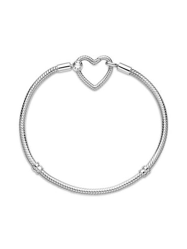 Moments Clasp Snake Chain Bracelet Silver - PANDORA - BALAAN 1