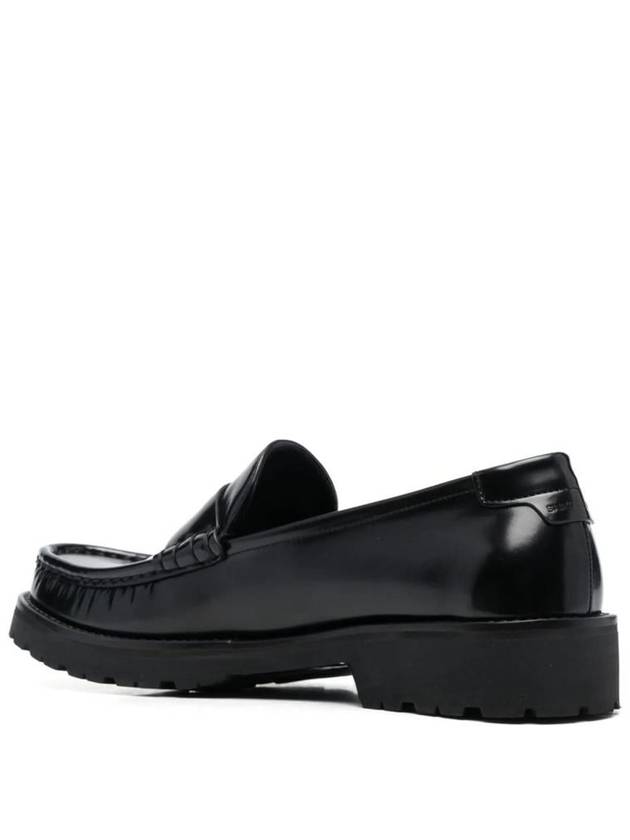 Monogram Leather Loafers Black - SAINT LAURENT - BALAAN 4