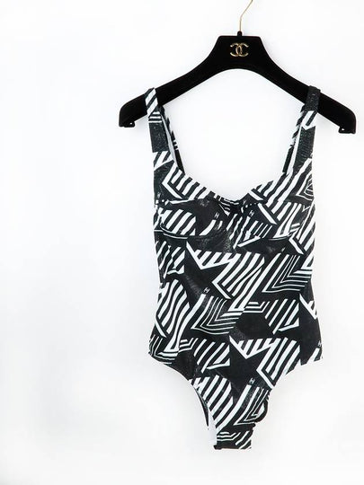 Coco Beach One Piece Swimsuit Black White - CHANEL - BALAAN 2