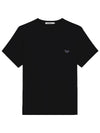 Navy Fox Patch Classic Pocket Cotton Short Sleeve T-Shirt Black - MAISON KITSUNE - BALAAN 2