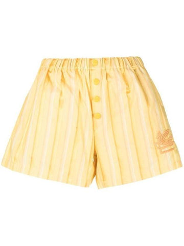 embroid logo striped shorts yellow - ETRO - BALAAN 1