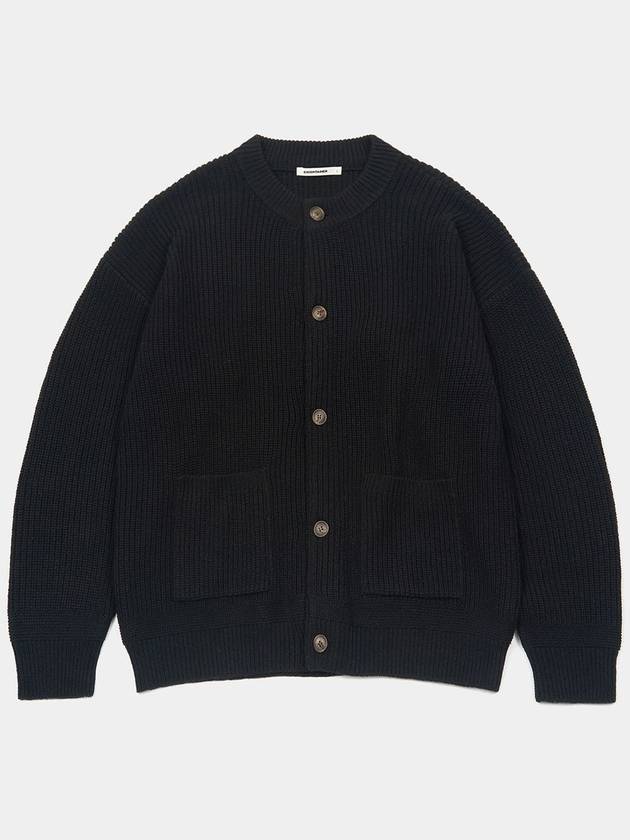 EXC Oversized Wool Knit Cardigan Black - EXCONTAINER - BALAAN 2