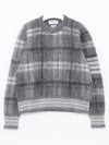 Check 4 Bar Mohair Knit Top Grey - THOM BROWNE - BALAAN 2