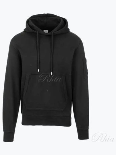 Brushed Emerized Diagonal Fleece Lens Hoodie Black - CP COMPANY - BALAAN 2