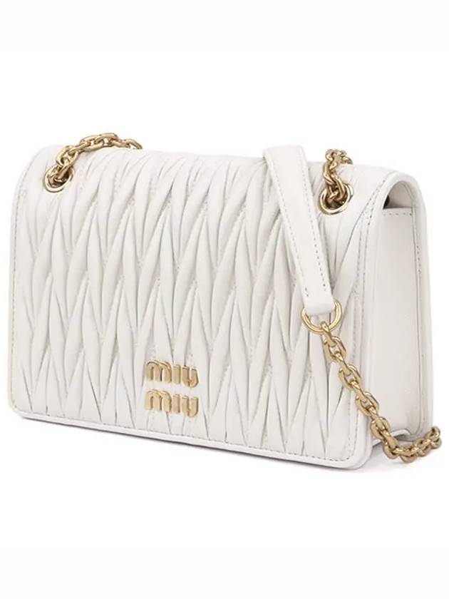 Matelasse Nappa Leather Mini Shoulder Bag White - MIU MIU - BALAAN 3