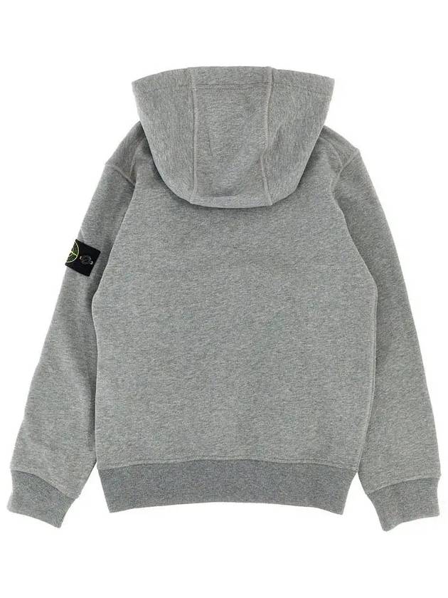 Kids 61620 Organic Cotton Fleece Hoodie Grey - STONE ISLAND - BALAAN 4