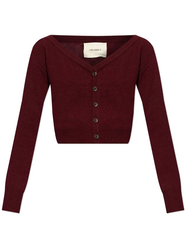 Lisa Yang Cardigan Beata, Women's, Burgundy - LISA YANG - BALAAN 1