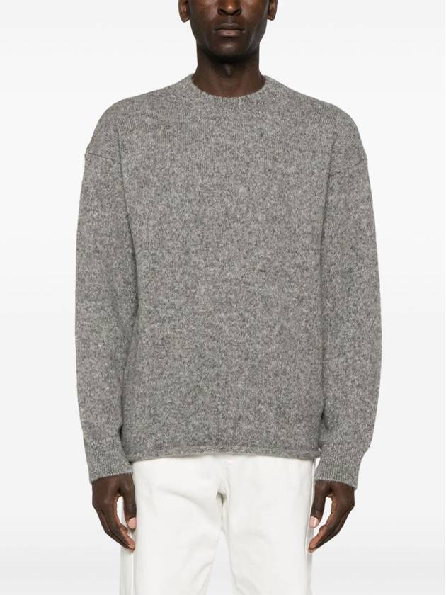 Le Pull Logo Crew Neck Alpaca Wool Knit Top Grey - JACQUEMUS - BALAAN 6