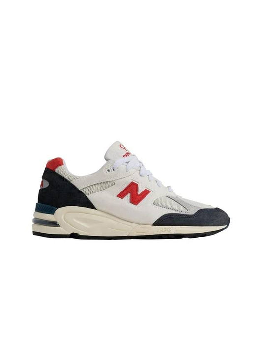 990v2 Low Top Sneakers Navy Sea Salt - NEW BALANCE - BALAAN 1