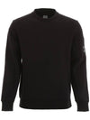 Men's Lens Waffen Daigonal Fleece Sweatshirt Black - CP COMPANY - BALAAN 1