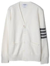 Milano Stitch 4 Bar Cardigan White - THOM BROWNE - BALAAN 2