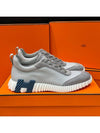 Men's Bouncing Sneakers Light Gray Mesh H Navy Black Twotone - HERMES - BALAAN 4