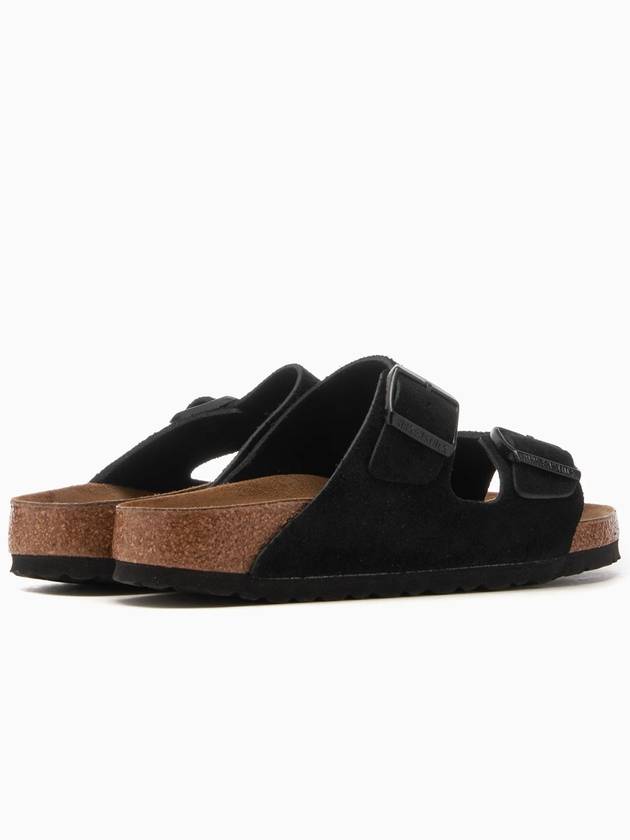 Arizona Suede Leather Slippers Black - BIRKENSTOCK - BALAAN 11