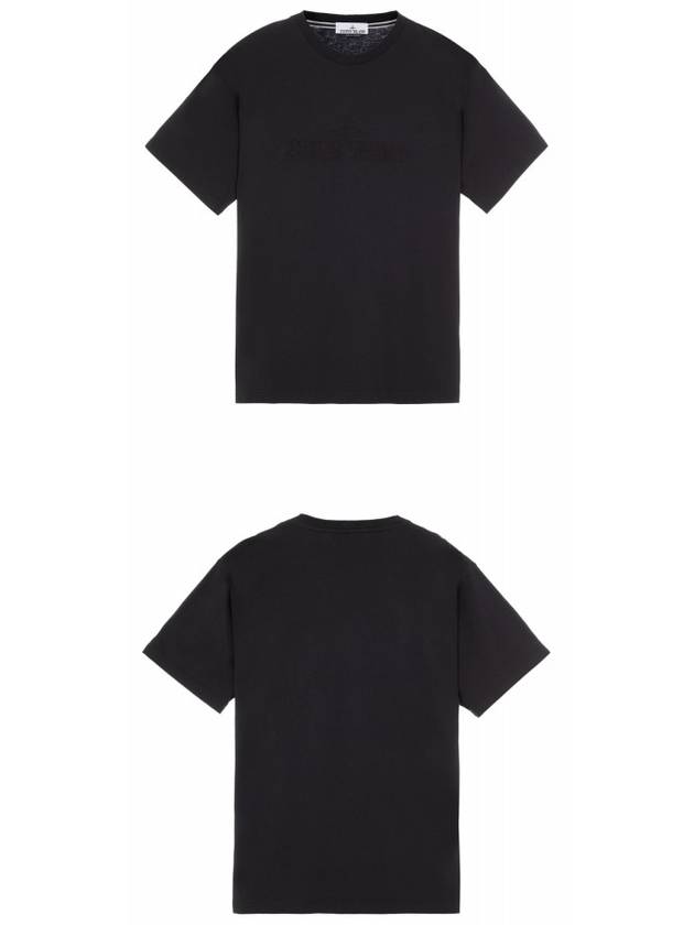 Men's Logo Short Sleeve T-Shirt Black - STONE ISLAND - BALAAN 5