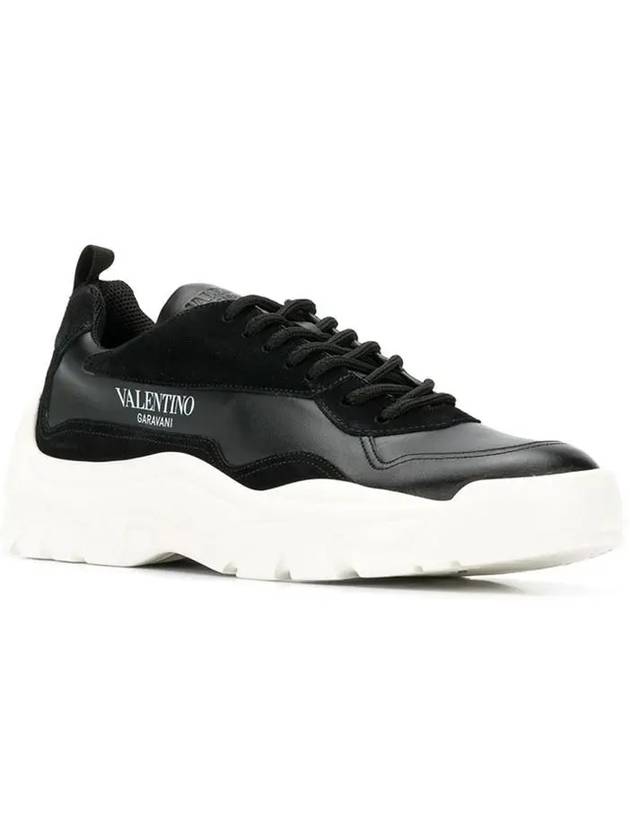 Gumboy Logo Low Top Sneakers Black - VALENTINO - BALAAN 3