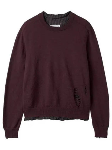 double layered pullover knit bordeaux - MAISON MARGIELA - BALAAN 1