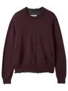 Distressed Layered Wool Knit Top Burgundy - MAISON MARGIELA - BALAAN 2