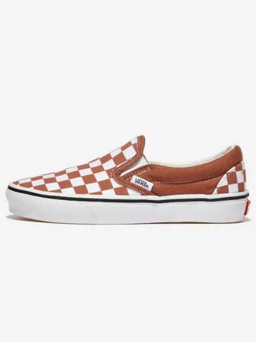 Shoes Sneakers Running Comfortable Classic Slip On Color Theory Checkerboard Auburn - VANS - BALAAN 1