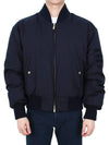 4 Bar Oversized Down Bomber Jacket Navy - THOM BROWNE - BALAAN 3