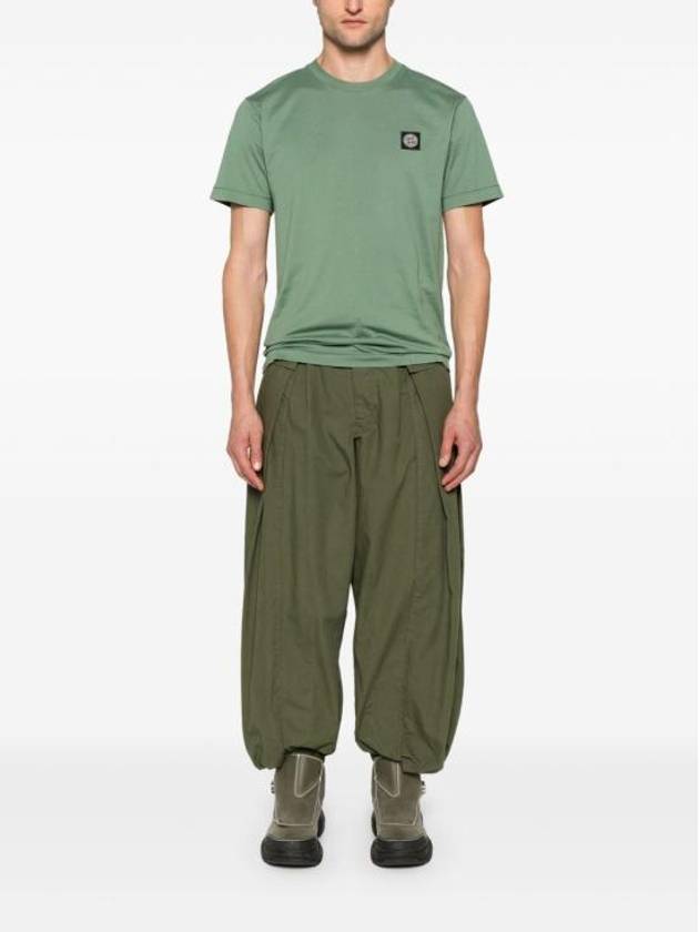 Logo Patch Short Sleeve T-Shirt Sage Green - STONE ISLAND - BALAAN 3