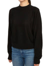 Women's Crew Neck Wool Blend Knit Top Black - THEORY - BALAAN 3