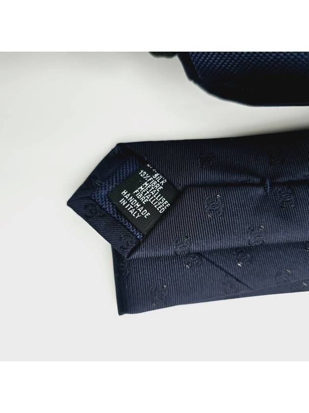 Men s Silk Tie CC Logo Navy AAA341 - CHANEL - BALAAN 4