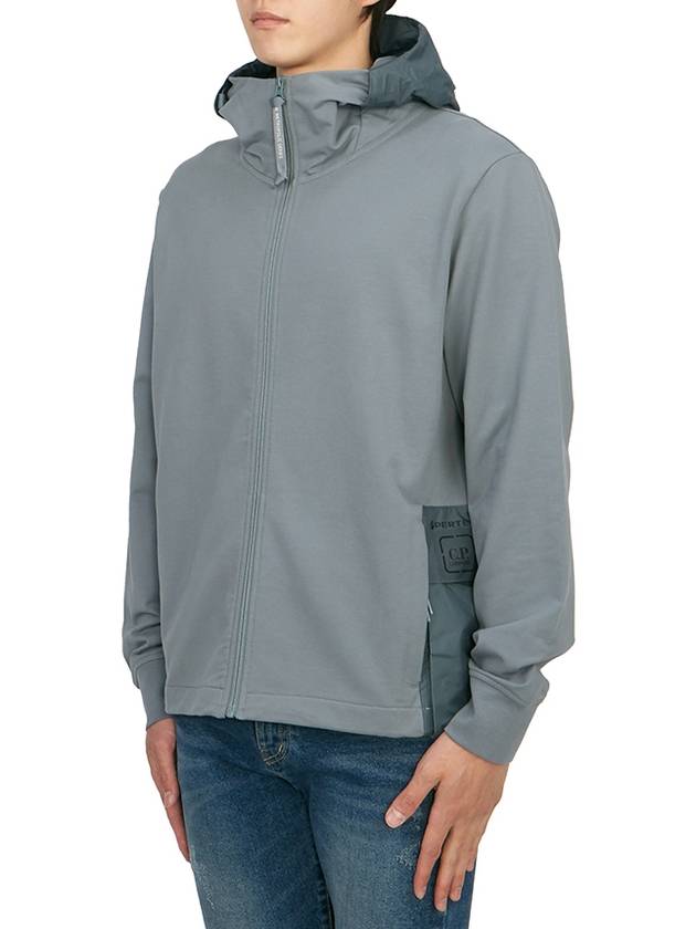 Metropolis Series Stretch Fleece Mixed Hooded Jacket Turbulence - CP COMPANY - BALAAN 4