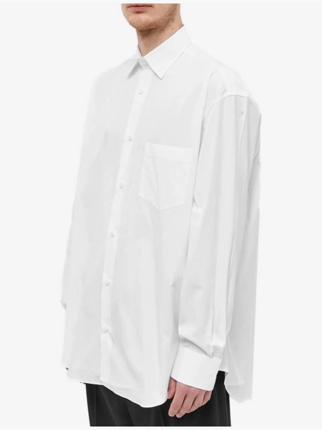 Logo Lettering Long Sleeve Shirt White - VETEMENTS - BALAAN 3