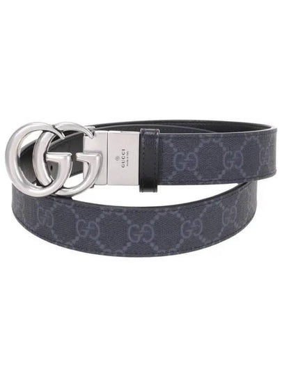 GG Marmont Silver Reversible Thin Belt Black - GUCCI - BALAAN 2