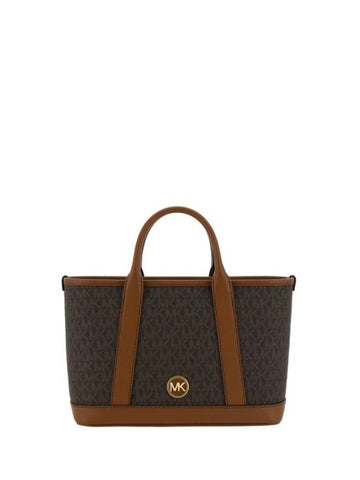 Luisa Small Signature Logo Satchel Tote Bag Brown - MICHAEL KORS - BALAAN 1