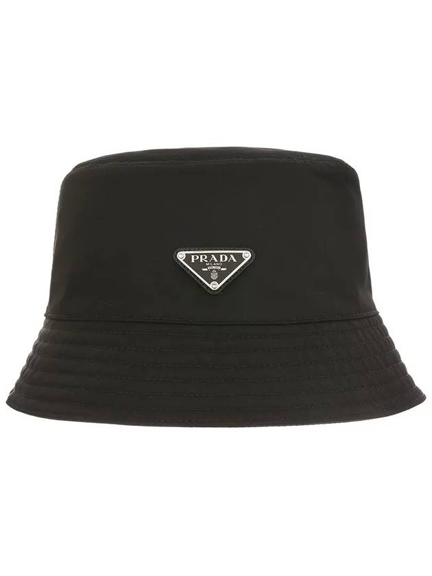 Re-Nylon Triangle Logo Bucket Hat Black - PRADA - BALAAN 3