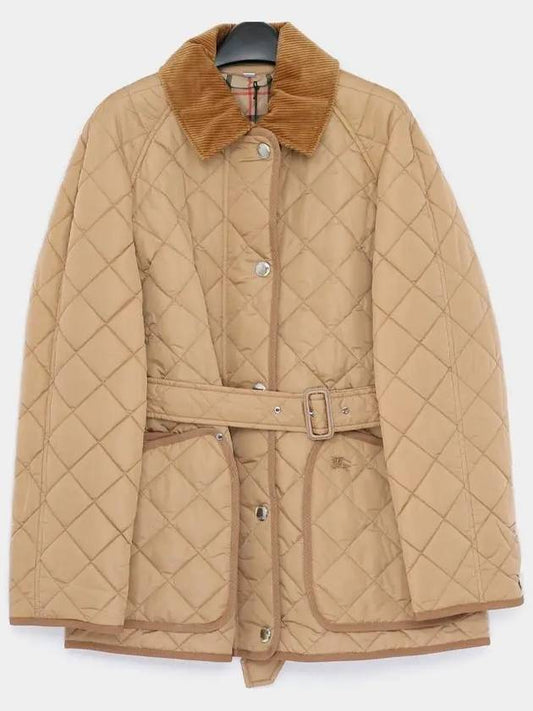 Diamond Quilted Nylon Jacket Beige - BURBERRY - BALAAN 2