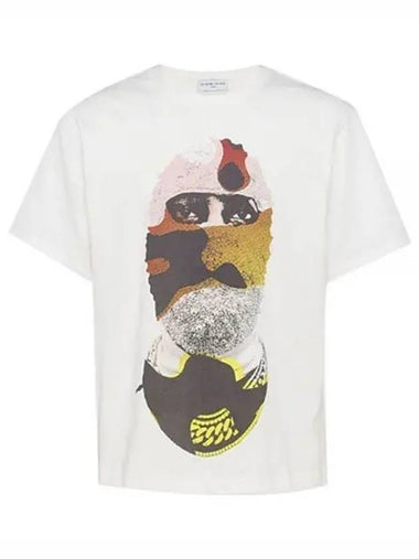 Camouflage mask printing round short sleeve t shirt white men s 239088 - IH NOM UH NIT - BALAAN 1