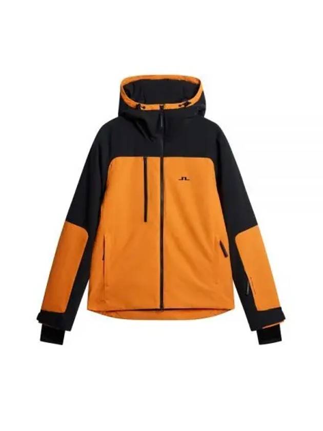 Men's Gary Zip-Up Hoodie Persimmon Orange - J.LINDEBERG - BALAAN 2