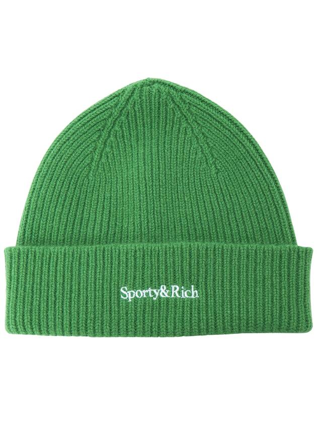 Logo Embroidered Wool Beanie Green - SPORTY & RICH - BALAAN 2