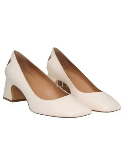 Stitched Leather Square Toe Pumps White - MAISON MARGIELA - BALAAN 2