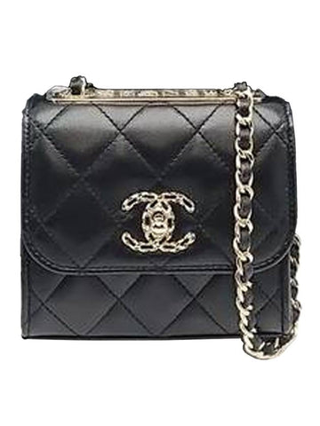 Trendy CC Logo Lambskin Chain Mini Bag Black - CHANEL - BALAAN 1