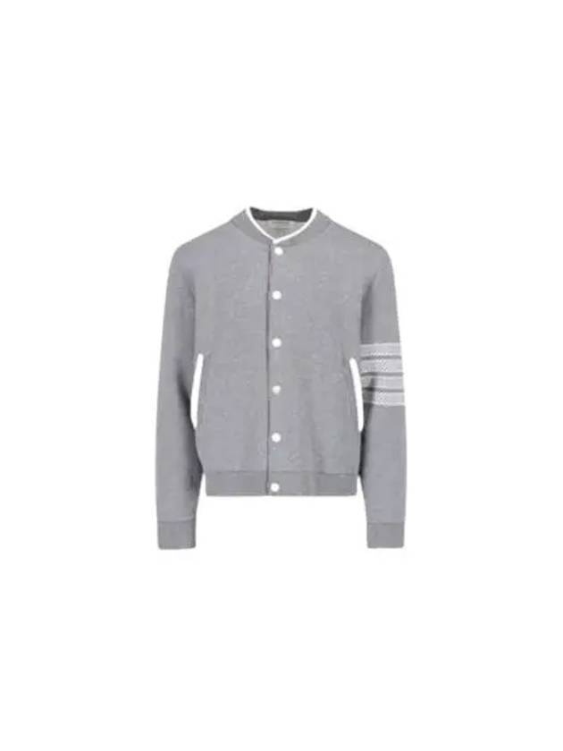 Anchor Jacquard 4-Bar Bomber Jacket Light Grey - THOM BROWNE - BALAAN 2