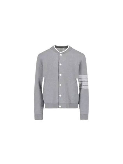 Anchor Jacquard 4-Bar Bomber Jacket Light Grey - THOM BROWNE - BALAAN 2