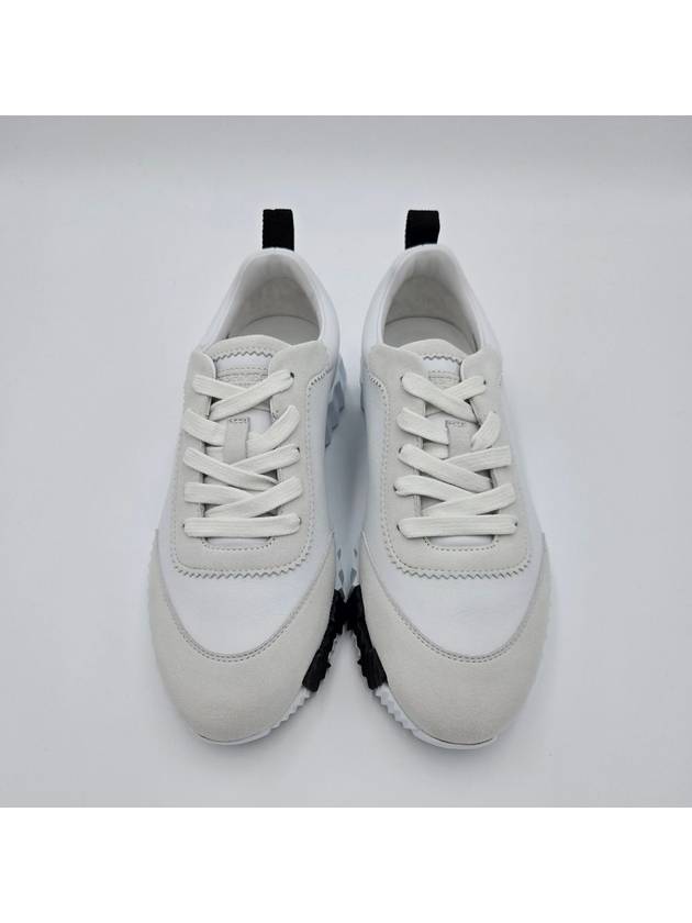 Bouncing Leather Low Top Sneakers Blanc - HERMES - BALAAN 4