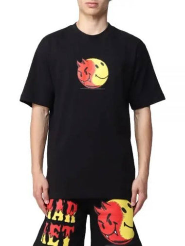 399000977 BLACK Smiley Good and Devil Short Sleeve T Shirt - MARKET - BALAAN 1