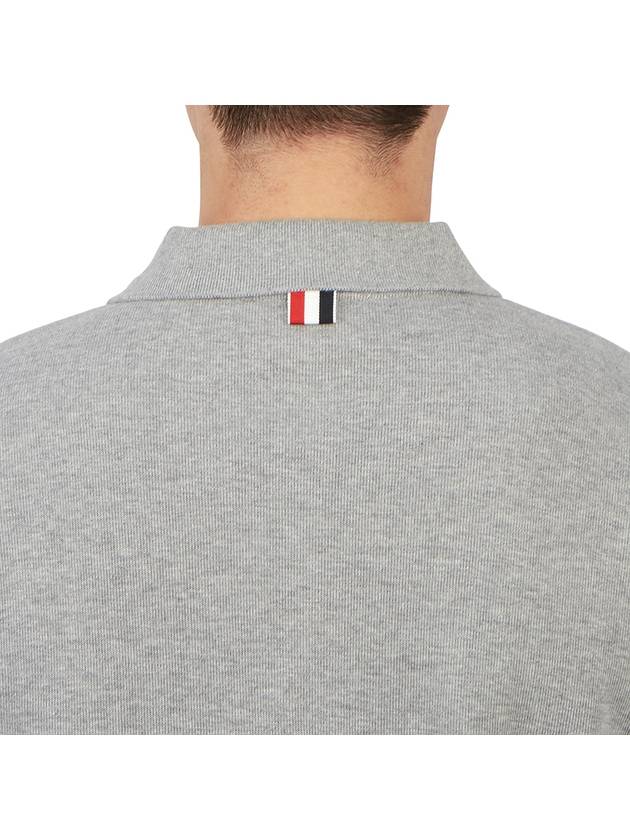 RWB Pocket Interlock Cotton Short Sleeve Polo Shirt Grey - THOM BROWNE - BALAAN 10