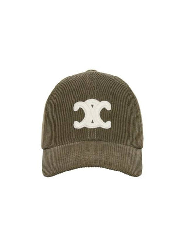 Triomphe Corduroy Ball Cap Khaki - CELINE - BALAAN 1