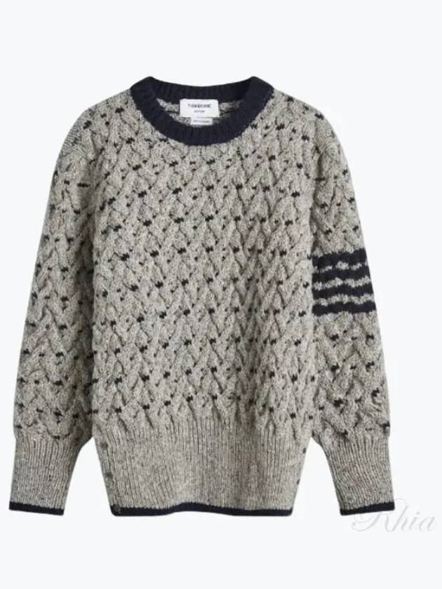 4 Bar Cable Knit Top Grey - THOM BROWNE - BALAAN 2